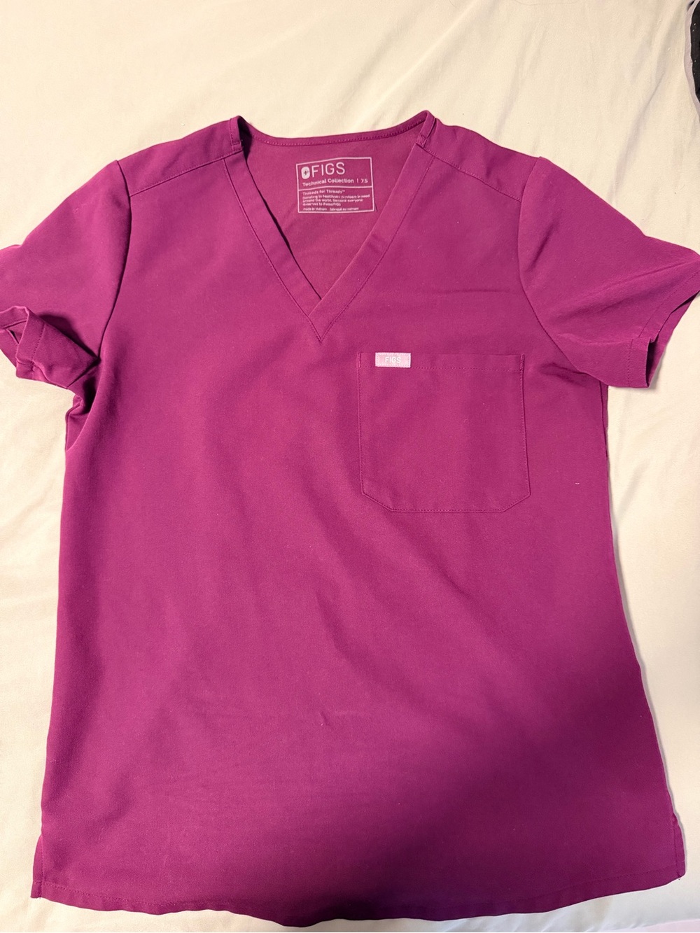 FIGS Women's Catarina Scrub Top in Deep Purple